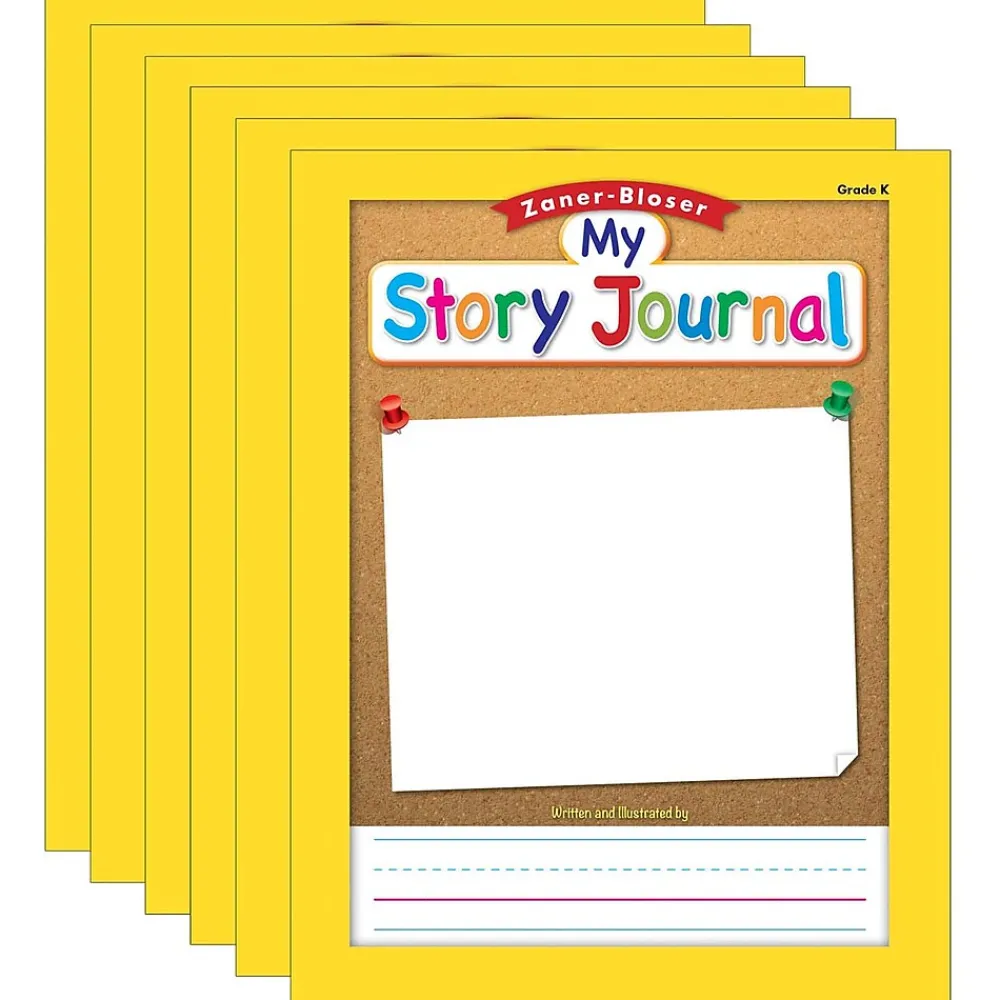 Composition Notebooks|Zaner-Bloser Composition Notebooks, 8.375" x 10.875", Wide Ruled, 16 Sheets, Multicolor, 6/Bundle (ELP311843-6)