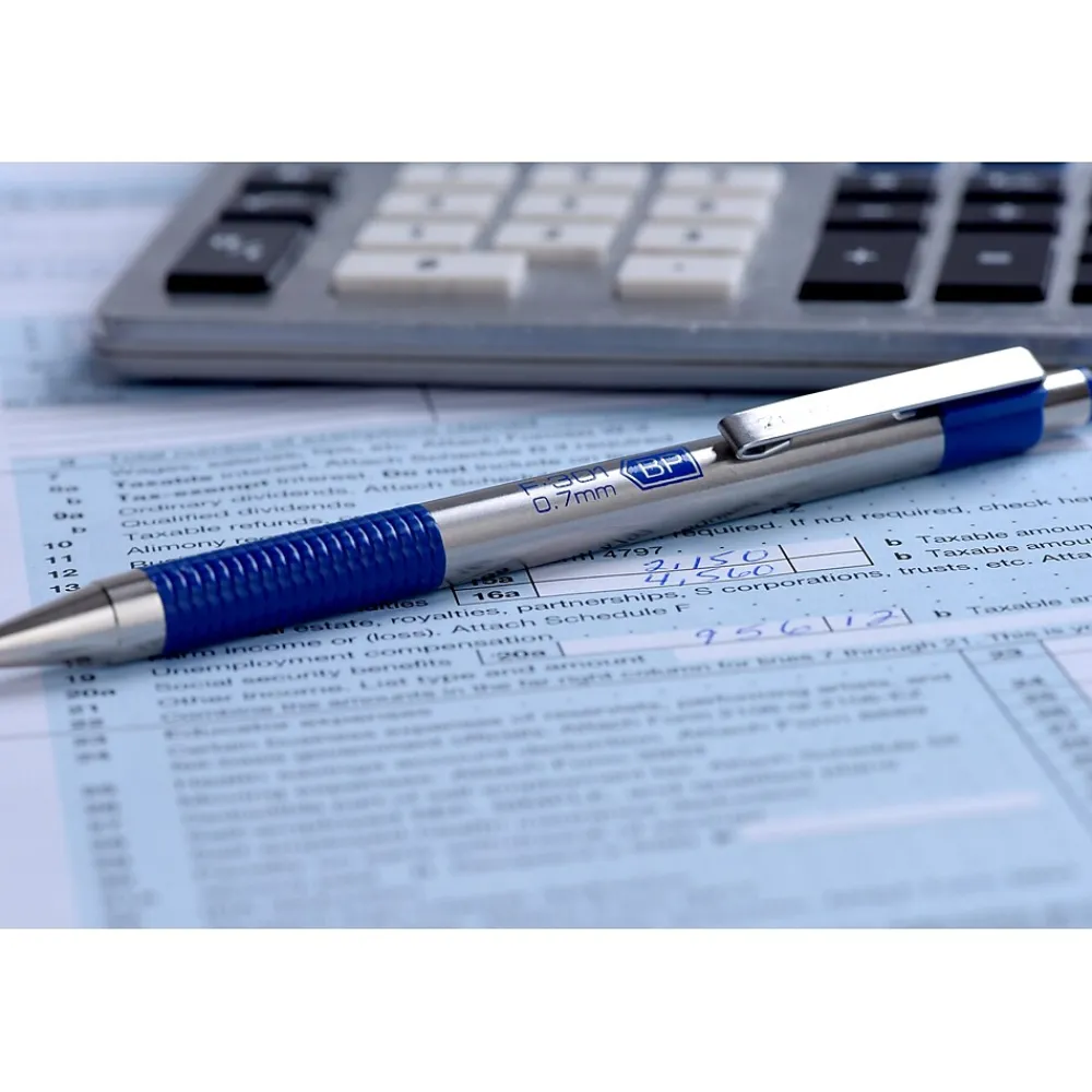 Pens|Zebra F-301 Retractable Ballpoint Pen, Fine Point, 0.7mm, Blue Ink, 2 Pack (27122)