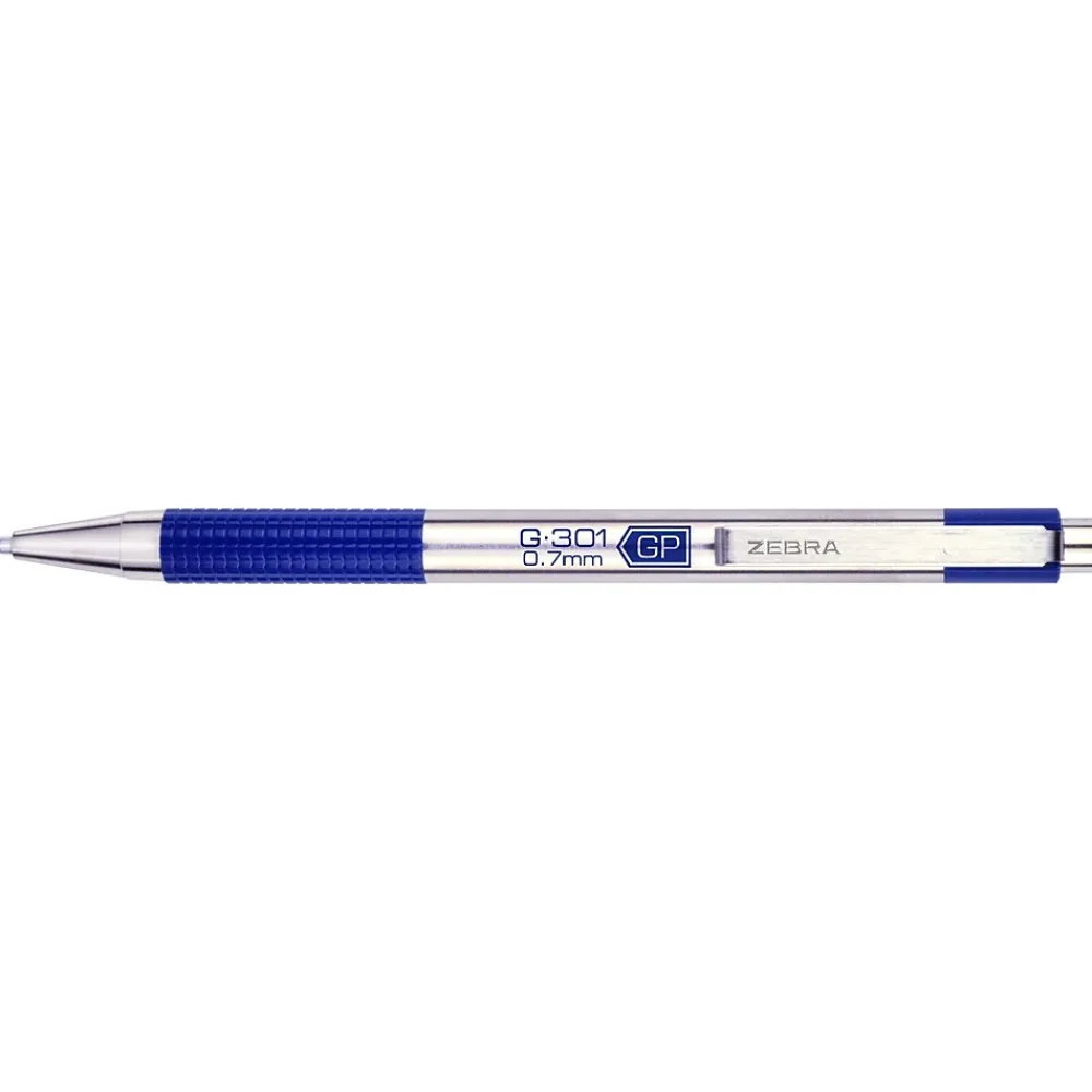 Pens|Zebra G-301 Retractable Gel Pen, Medium Point, 0.7mm, Blue Ink, 2 Pack (41322)
