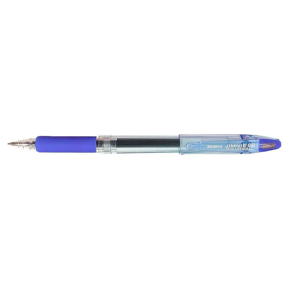 Pens|Zebra Jimnie Gel Pen, Medium Point, 0.7mm, Blue Ink, Dozen (44120)