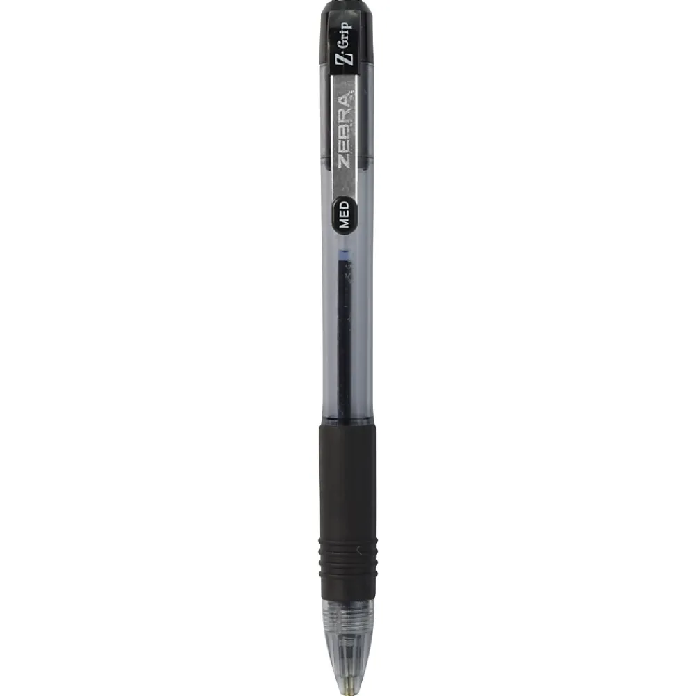 Pens|Zebra Z-Grip Retractable Ballpoint Pen, Medium Point, 1.0mm, Black Ink, 18 Pack (ZEB22218)